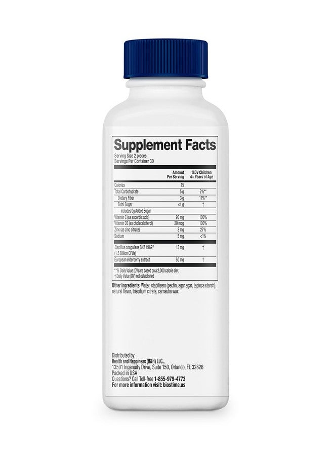 Biostime Kids immune support gummies|(Ages 4+) | Includes Vitamins D&C + Zinc & Probiotics | No Added Sugar |Kids Immune Defense Fruity Bites | Free from top 9 allergens | 60 Count - Image 2